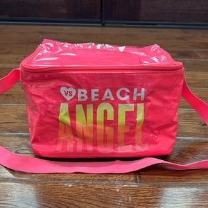 Victoria’s Secret VS pink hot pink Beach Angel cooler bag with zipper and handle